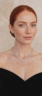 The Diamond Cascade moissanite necklace — model video