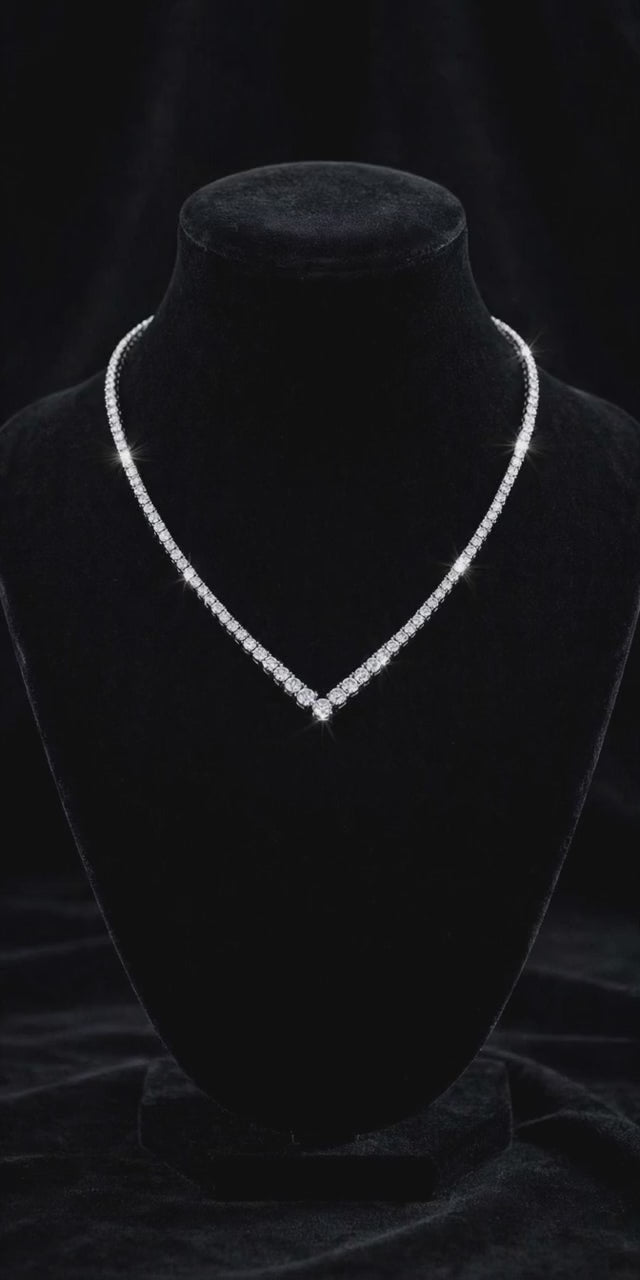 The Diamond Cascade moissanite necklace — product video