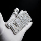 RAIN custom pendant stone setting and front detail