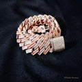 The Rose Alliance two-tone Cuban front view with iced clasp