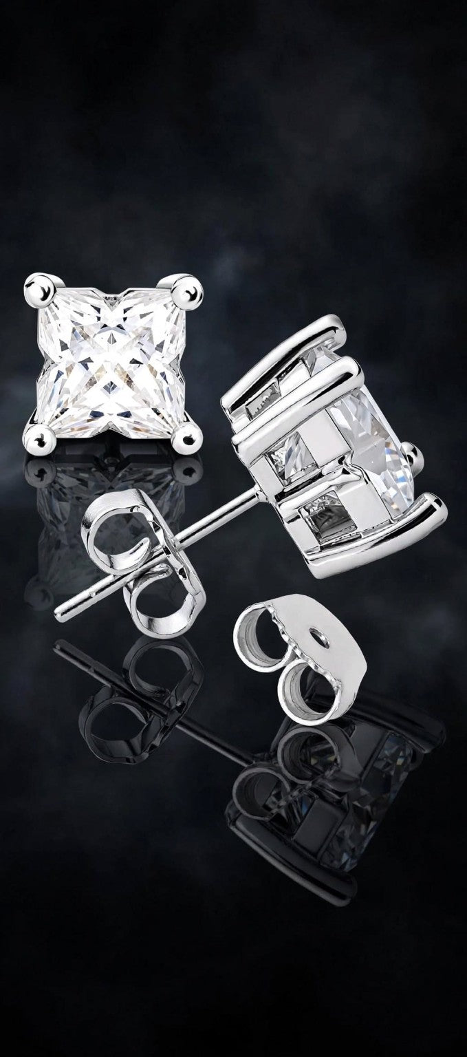 Royal Edge Studs in silver