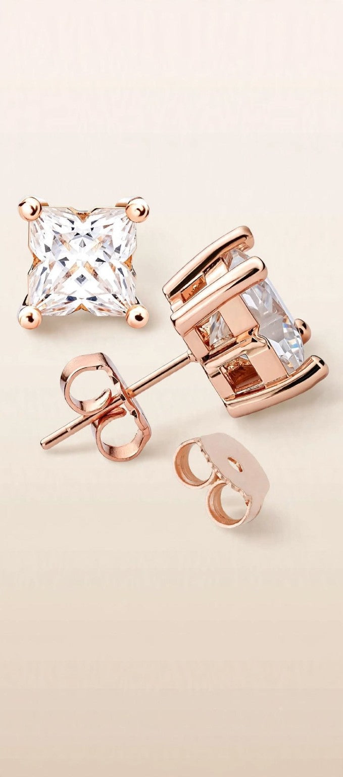 Royal Edge Studs in rose gold color