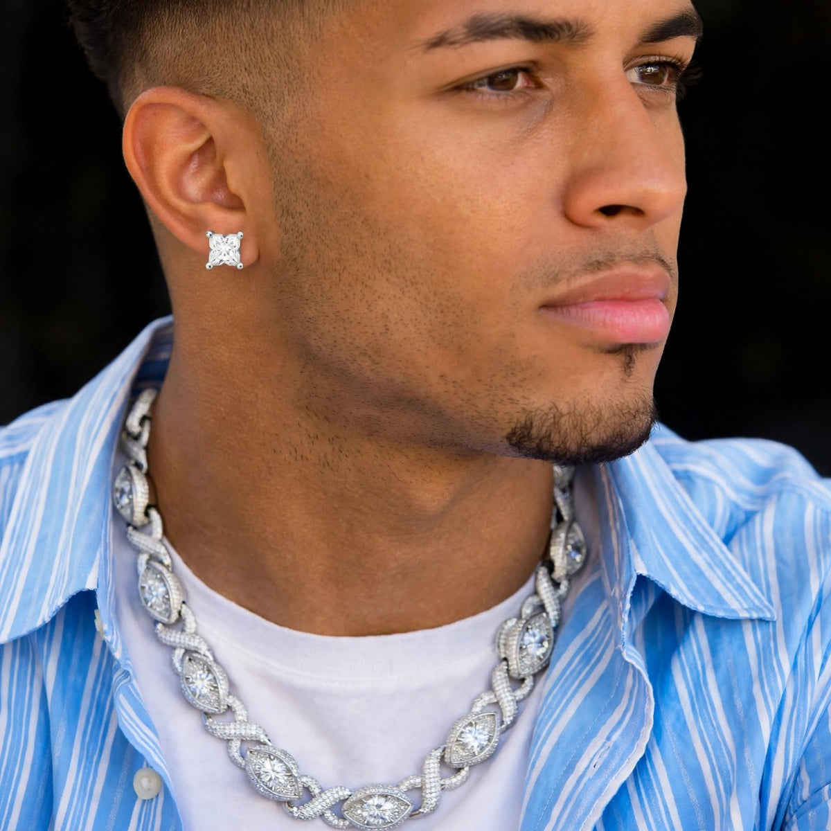 Royal Edge Studs on model