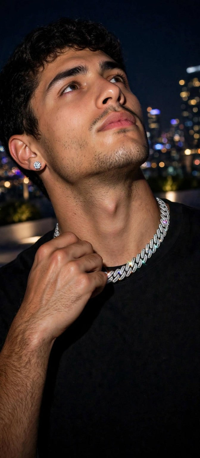 Nfiniti Signature Studs — moissanite earrings in sterling silver