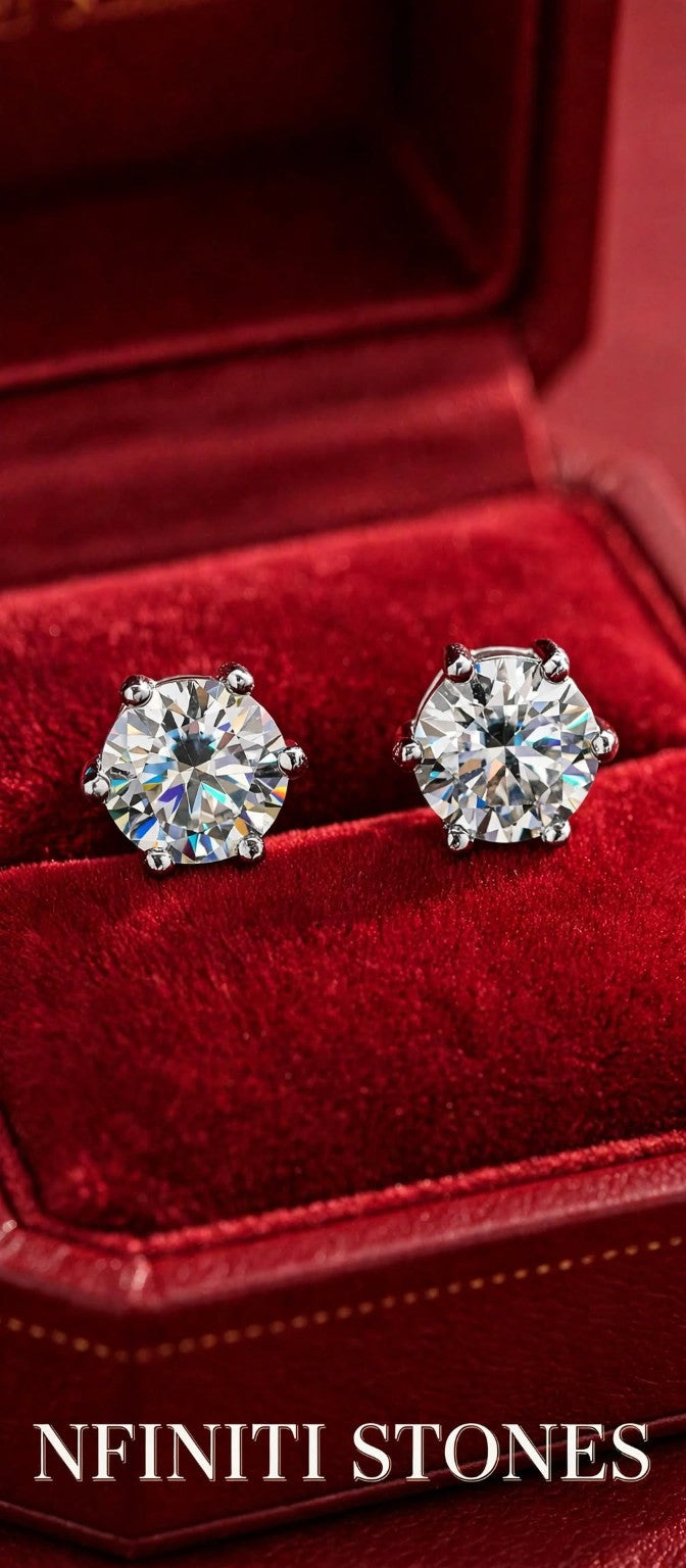 Nfiniti Signature Studs in red presentation box