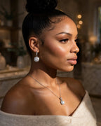 The Silver Empress moissanite necklace and earrings — image 9874