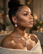 The Silver Empress moissanite necklace and earrings — image 9878
