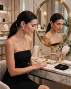 The Silver Empress moissanite necklace and earrings — image 9883