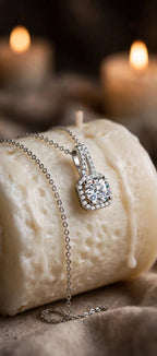 The Silver Empress moissanite necklace and earrings — image 9885