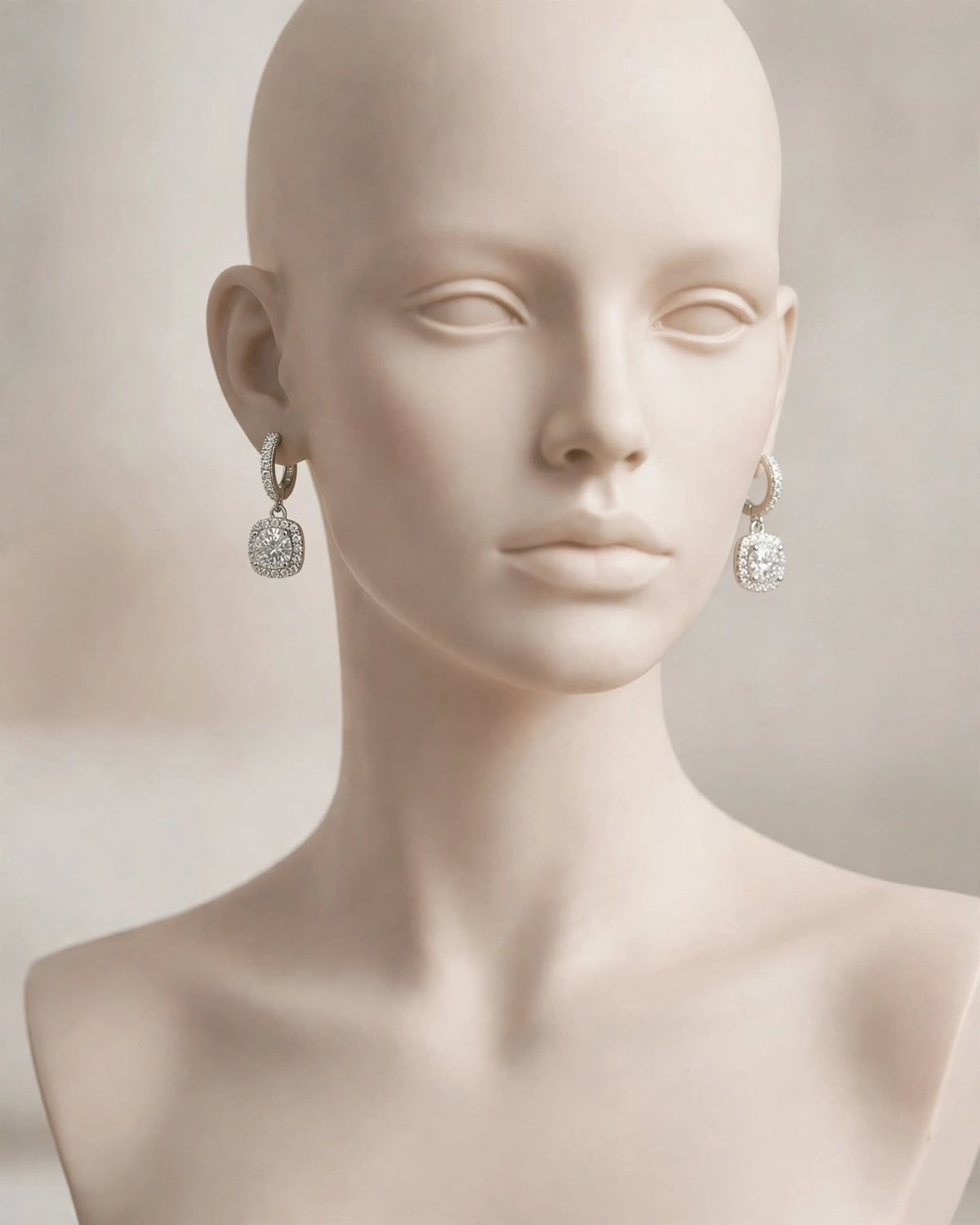 The Silver Empress moissanite necklace and earrings — image 9889