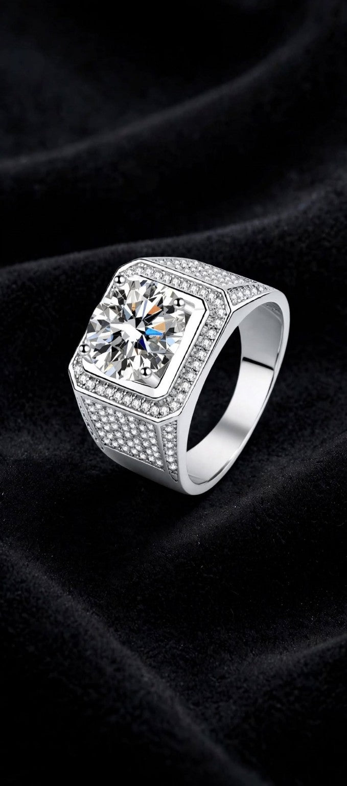 The Sovereign moissanite ring close-up