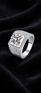 The Sovereign moissanite ring close-up