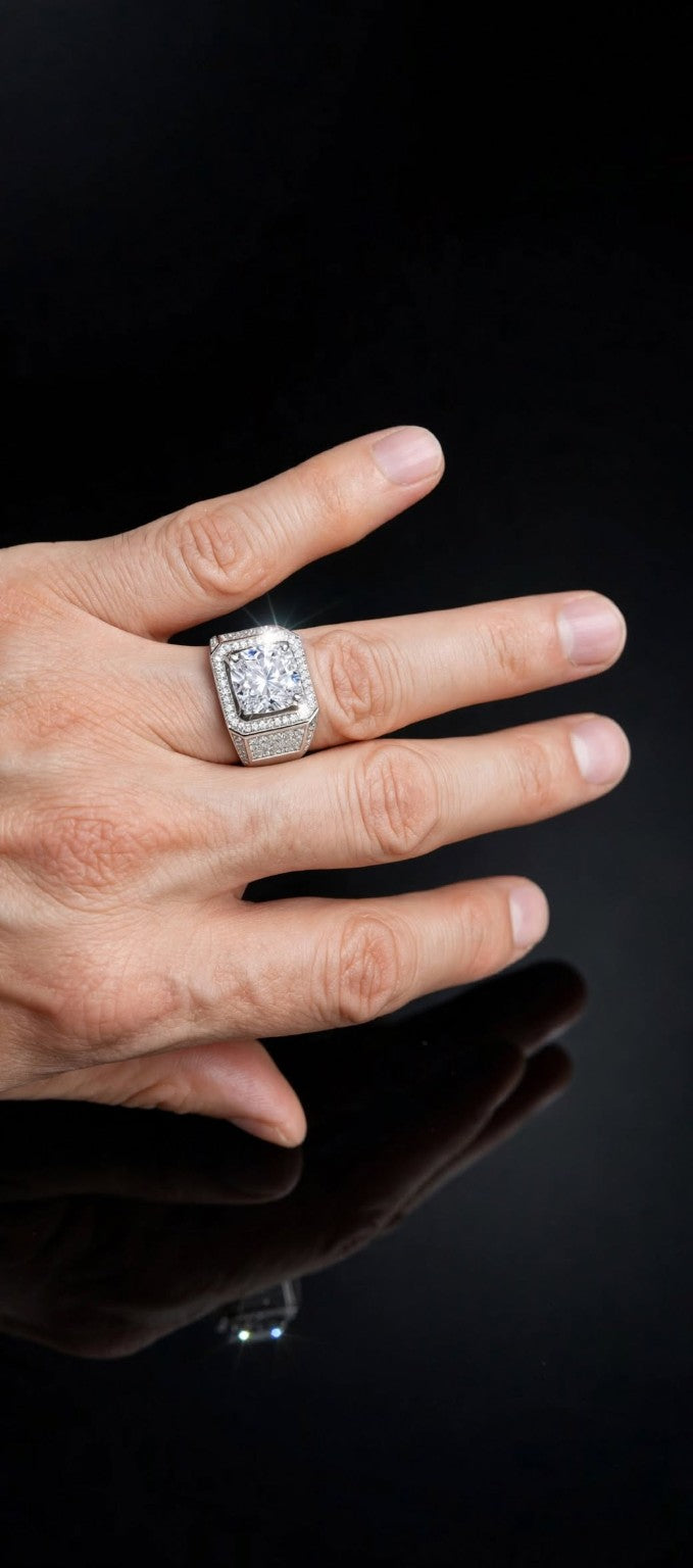 The Sovereign ring worn on hand