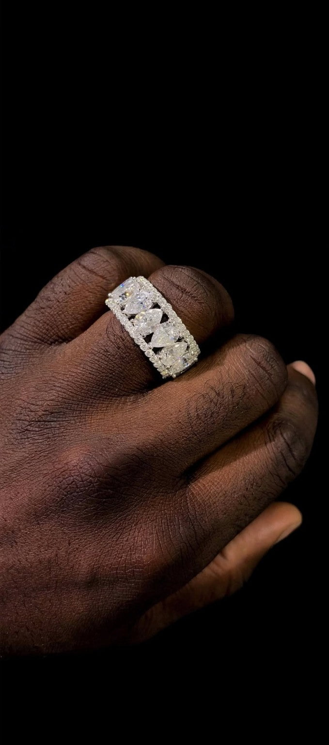 The Imperial Bond pear-shaped moissanite eternity ring
