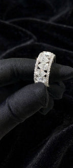 The Imperial Bond pear-shaped moissanite eternity ring