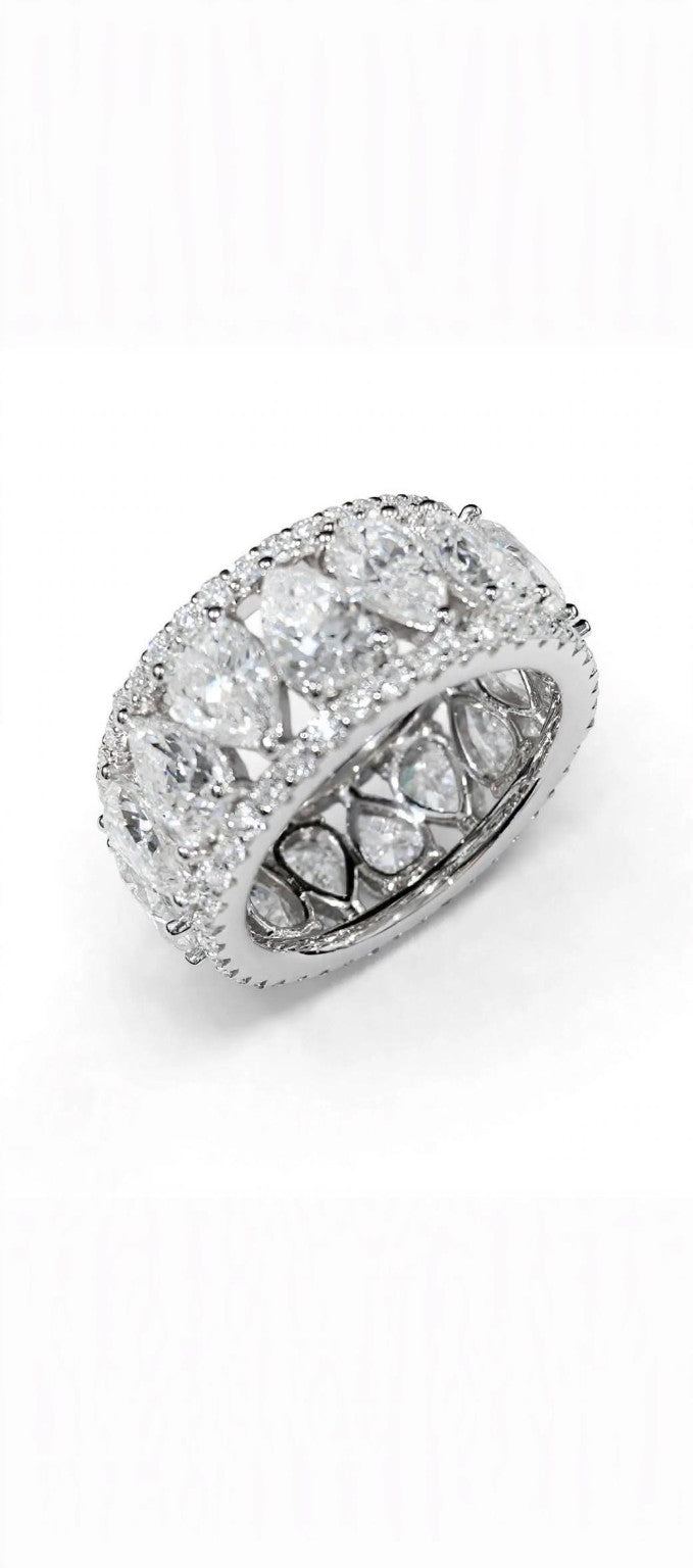 The Imperial Bond pear-shaped moissanite eternity ring