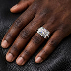 The Sterling Gentleman moissanite men's ring