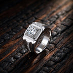 The Sterling Gentleman moissanite men's ring