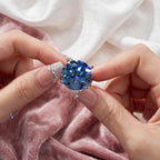 The Color of Royalty 20CT moissanite statement ring — Blue stone