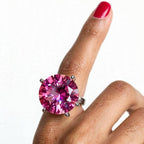 The Color of Royalty 20CT moissanite statement ring — Pink stone