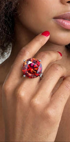 The Color of Royalty 20CT moissanite statement ring — Red stone