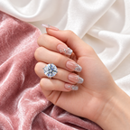 The Color of Royalty 20CT moissanite statement ring — White stone