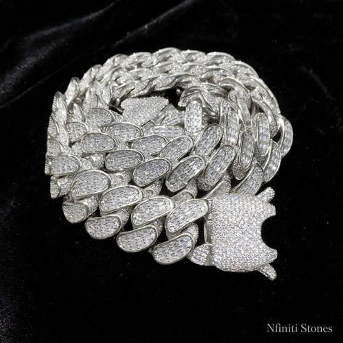 The Don 18mm iced Cuban chain in silver
