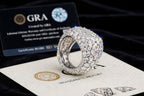 The Unwritten Rule ring angled view with stone-covered band