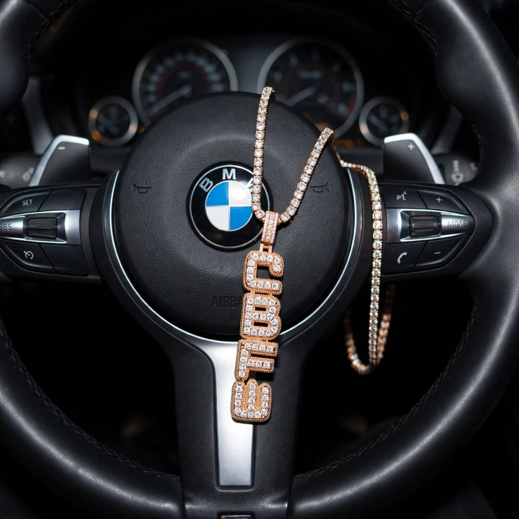 Rose gold custom pendant lifestyle photo