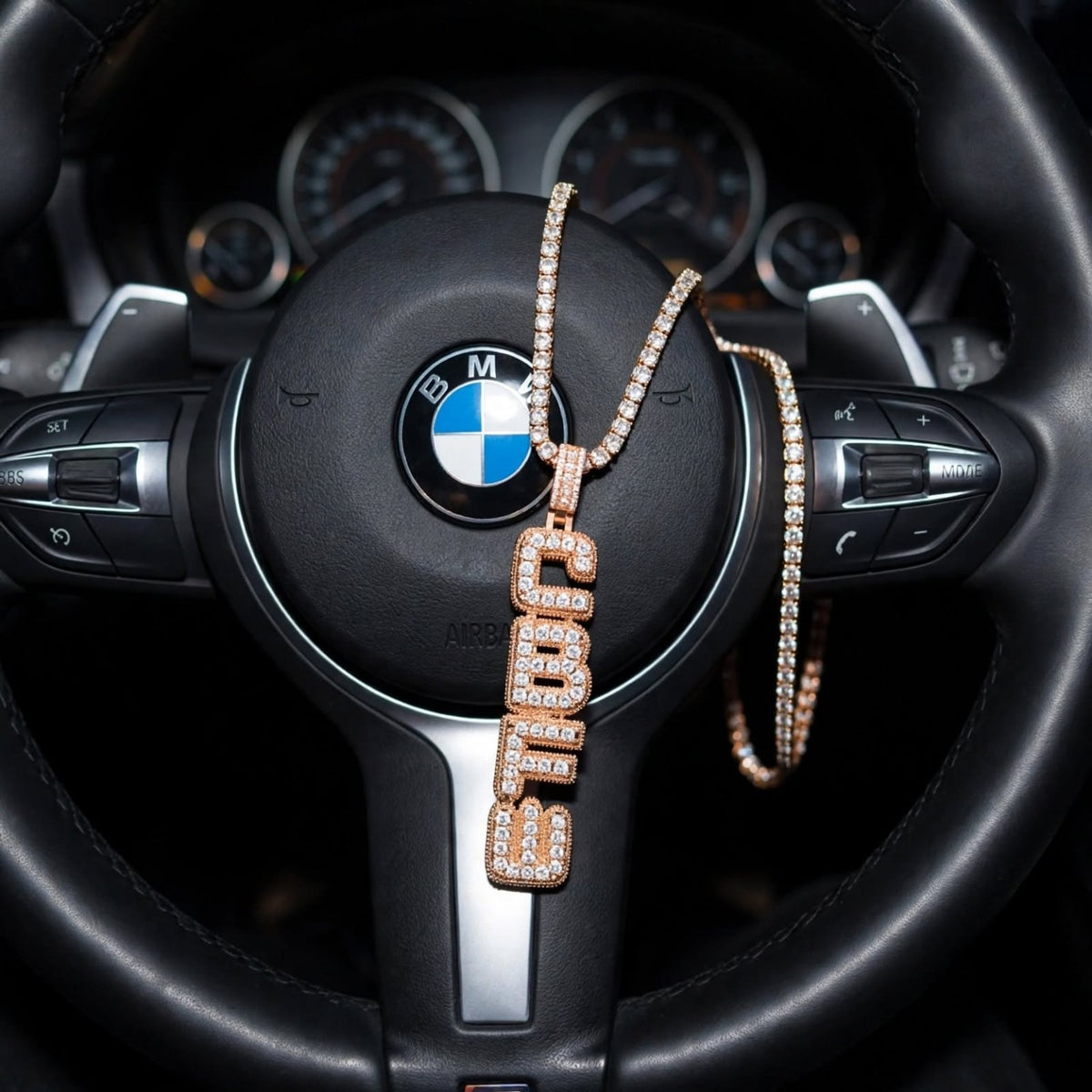 Rose gold custom pendant lifestyle photo